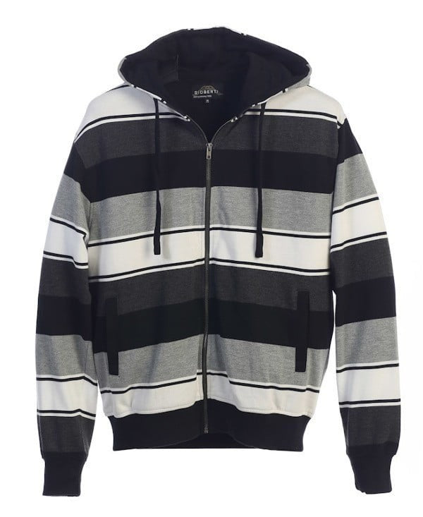 ZH-922 MEN'S FRENCH TERRY FULL ZIP STRIPES