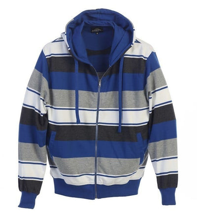 ZH-922 MEN'S FRENCH TERRY FULL ZIP STRIPES