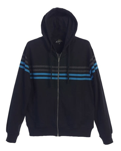 ZH-923 Men's Hoodie w/ STRIPES Metal Zipper