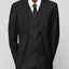 ST-7 Men's Black Notched Lapel Suit Slim Fit (3 PCS)