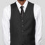 ST-7 Men's Black Notched Lapel Suit Slim Fit (3 PCS)