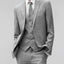 ST-16 Men's Light Gray Notched Lapel Suit Slim Fit (3 PCS)