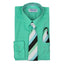 BL-BOYS SOLID DRESS FORMAL SHIRT WITH TIE AND P-SQ SET 8 COLORS (HUNTER GREEN-NEW AQUA-PURPLE-RED-TURQ-WHITE-R BLUE-LEMON) SIZE 2-20