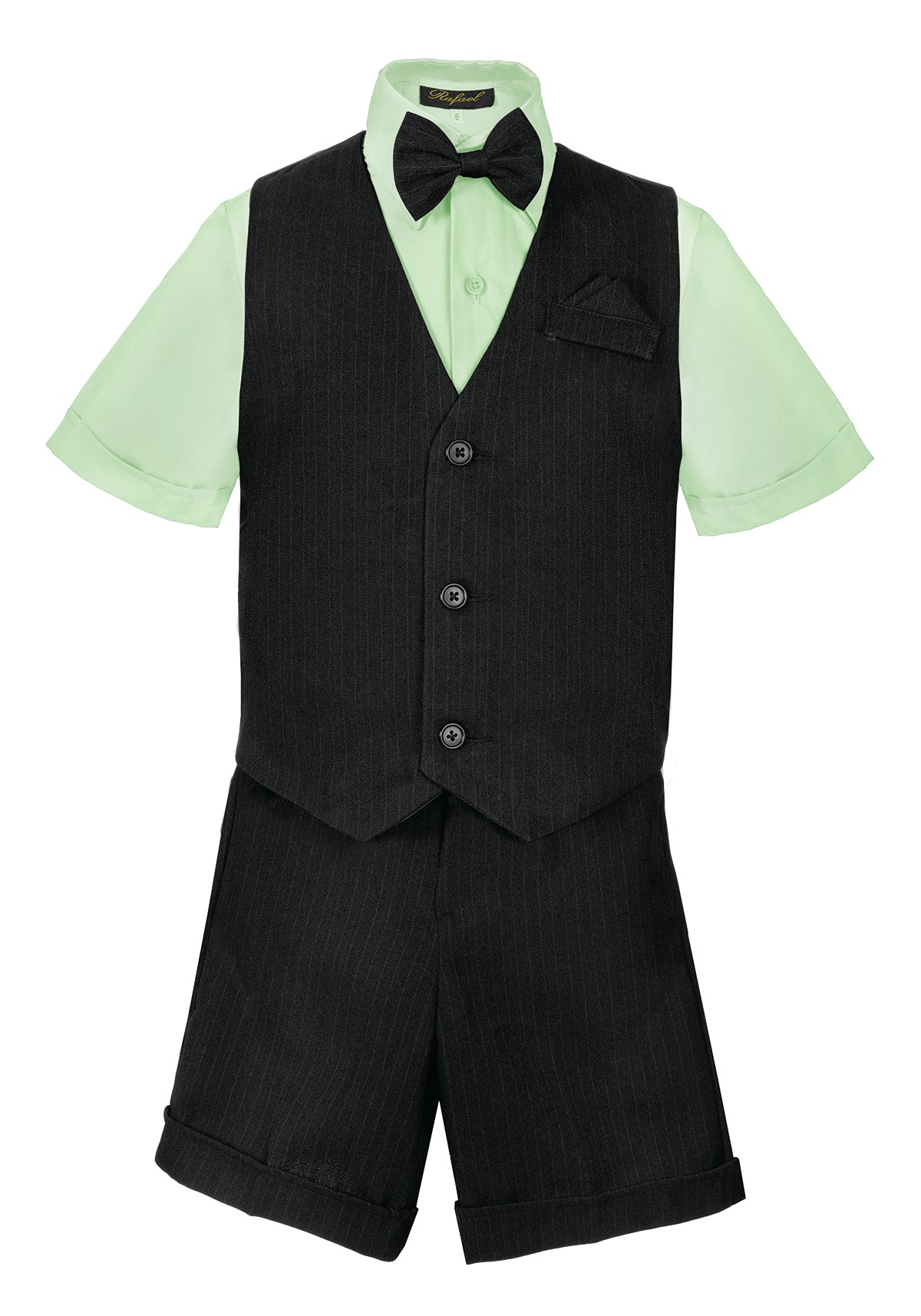 S-8000 BOY'S SHORTS FORMAL STRIPED VEST SET 6M-24M AND 2-7 IN 6 COLORS (GREEN-PURPLE-ROYAL BLUE-TURQ-RED-SKY BLUE)