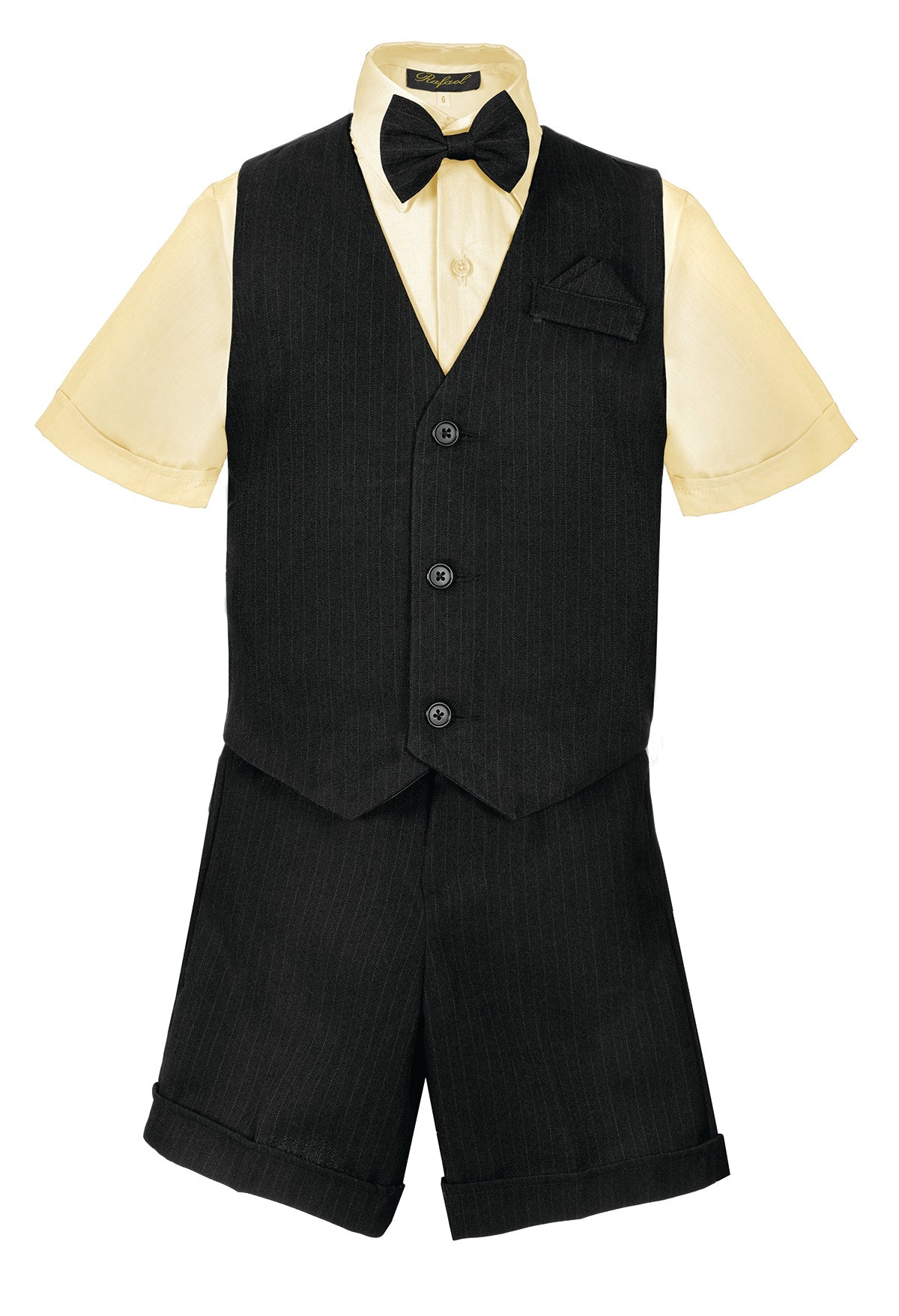 S-8000 BOY'S SHORTS FORMAL STRIPED VEST SET 6M-24M AND 2-7 IN 5 COLORS 9BANANA-FUCSHIA-LILAC-LIME-MELON)