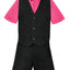 S-8000 BOY'S SHORTS FORMAL STRIPED VEST SET 6M-24M AND 2-7 IN 5 COLORS 9BANANA-FUCSHIA-LILAC-LIME-MELON)