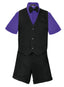 S-8000 BOY'S SHORTS FORMAL STRIPED VEST SET 6M-24M AND 2-7 IN 6 COLORS (GREEN-PURPLE-ROYAL BLUE-TURQ-RED-SKY BLUE)