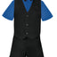 S-8000 BOY'S SHORTS FORMAL STRIPED VEST SET 6M-24M AND 2-7 IN 6 COLORS (GREEN-PURPLE-ROYAL BLUE-TURQ-RED-SKY BLUE)