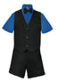 S-8000 BOY'S SHORTS FORMAL STRIPED VEST SET 6M-24M AND 2-7 IN 6 COLORS (GREEN-PURPLE-ROYAL BLUE-TURQ-RED-SKY BLUE)