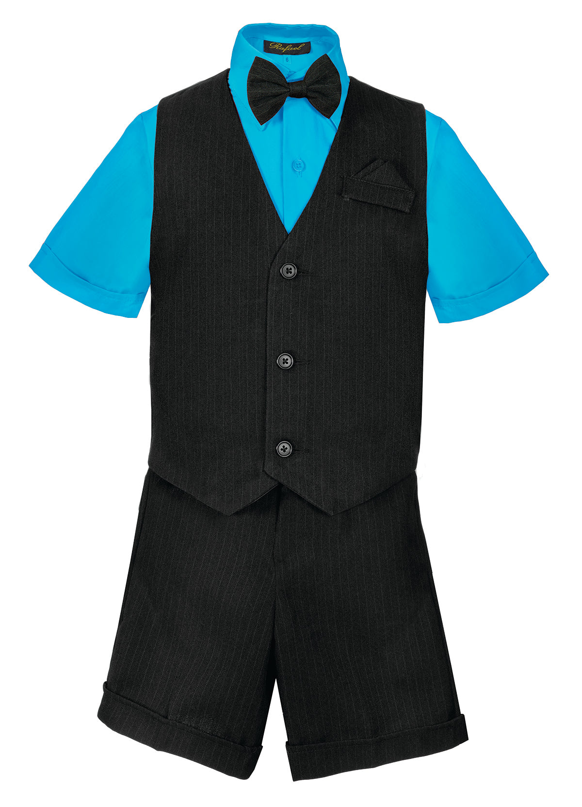 S-8000 BOY'S SHORTS FORMAL STRIPED VEST SET 6M-24M AND 2-7 IN 6 COLORS (GREEN-PURPLE-ROYAL BLUE-TURQ-RED-SKY BLUE)