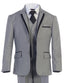 TX-B6-GRAY BOYS SUIT TUXEDO ( 7 PCS ) SLIM FIT