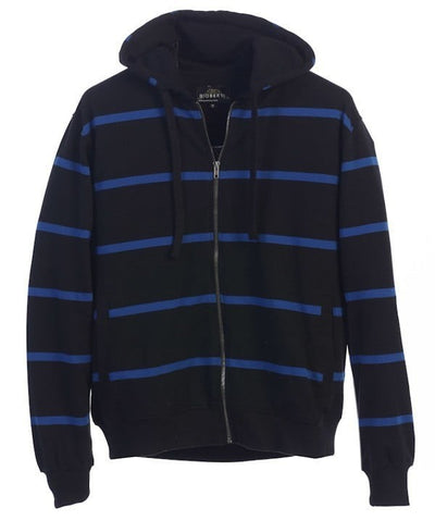 ZH-916 Men's Hoodie solid w/ stripes Metal Zipper
